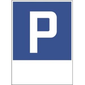 Signal 4.17 Parkieren gestattet mit Textfeld 500 x 700 mm R1