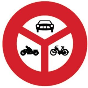 Signal 2.14 Verbot für Motorwagen, Motorräder und Motorfahrräder