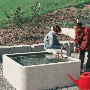Pflanz- und Brunnentrog Botano grau glatt