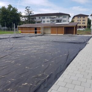Beachvolleyballfeld-Abdeckung verstärkt schwarz