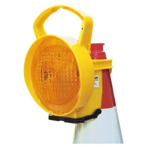 Baustellenlampe Taperlamp Typ 626-C PLUS LED 1-seitig gelb Führungslichtleuchte mit integriertem Leitkegelhalter