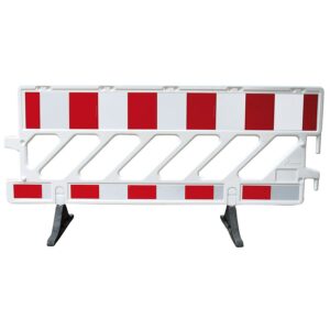 Mobile Kunststoff-Absperrschranke 2'000 x 1'050 mm, weiss eiseitig Folie Typ R2