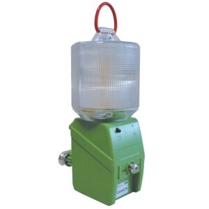 Baustellenlampe CampLite LED Rundumlicht weiss/klar grün mit Halter und Niko Schlüssel